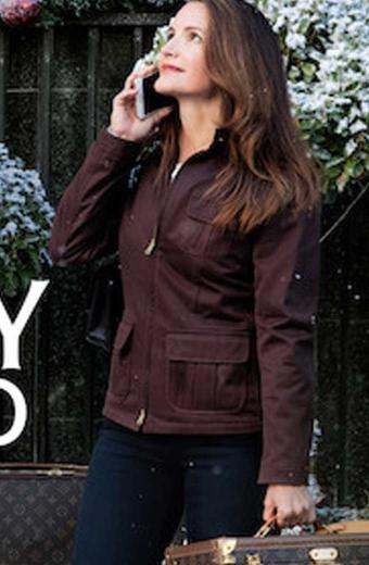 Kristin Davis Holiday In The Wild Kate Maroon Cotton Jacket