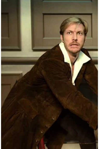 Jackson Luke Bracey Holidate Brown Suede Leather Trench Coat