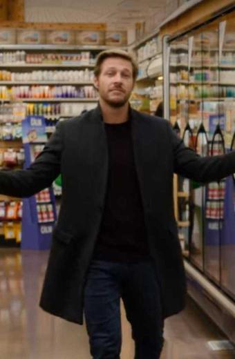 Luke Bracey Jackson Holidate Mens Black Wool Trench Coat