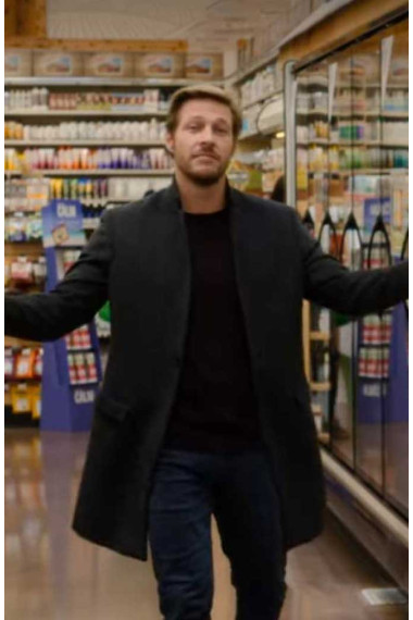Luke Bracey Jackson Holidate Mens Black Wool Trench Coat