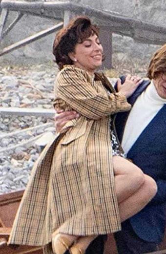 Patrizia Reggiani House Of Gucci Lady Gaga Checked Plaid Coat