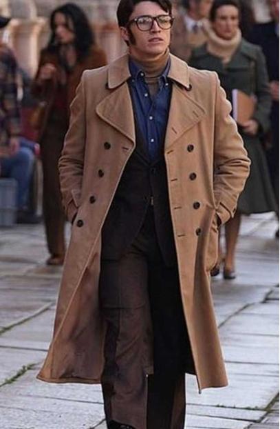 Maurizio House Of Gucci Adam Driver Brown Cotton Trench Coat house-of-gucci-adam-driver-coat