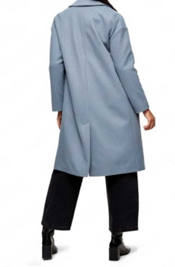 Sophie Hilary Duff How I Met Your Father Blue Wool Trench Coat sophie-how-i-met-your-father-coat