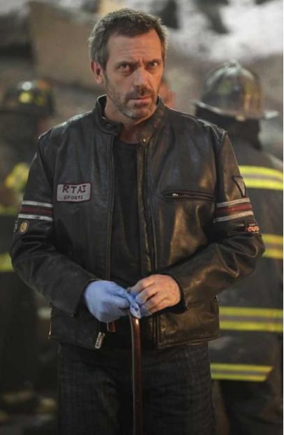 Hugh Laurie House MD Dr Gregory Racer Black Leather Jacket hugh-laurie-house-md-jacket