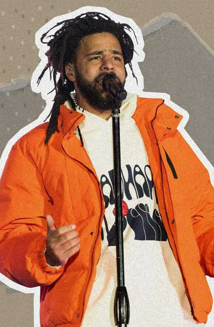 Casual Mens J Cole Concert Orange Parachute Puffer Jacket