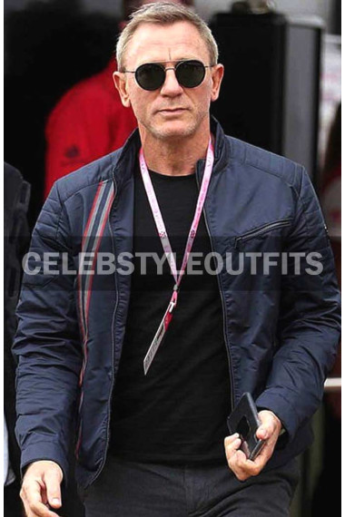 Daniel Craig No Time To Die James Bond Biker Puffer Jacket