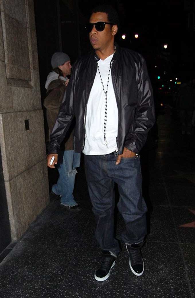 Mens Jay Z Street Style Casual Bomber Black Parachute Jacket