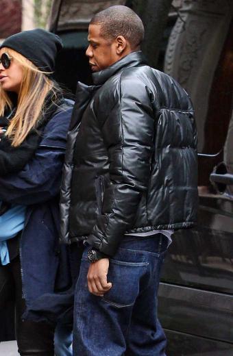 Mens Jay Z Casual Bomber Black Parachute Quilted Puffer Jacket