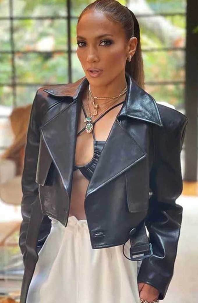 Jennifer Lopez Black Cropped Jacket