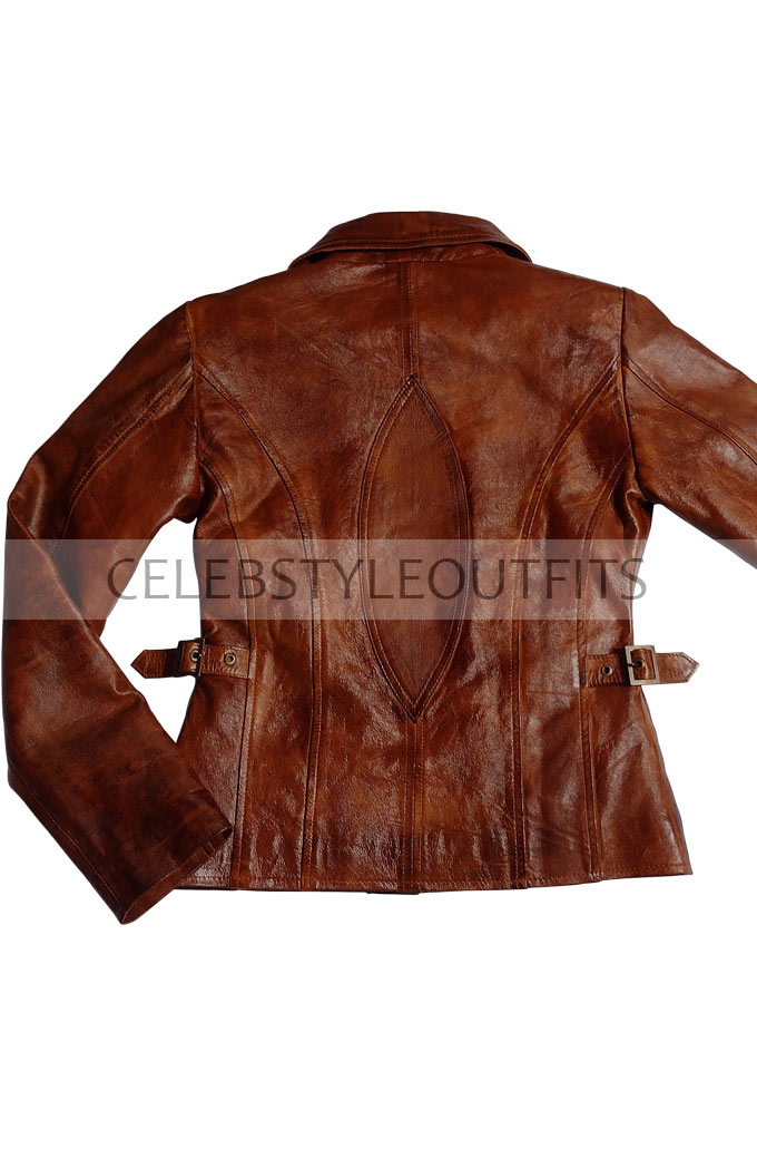 Jennifer Lopez Ricki Gigli Distressed Brown Leather Jacket jennifer-lopez-jacket