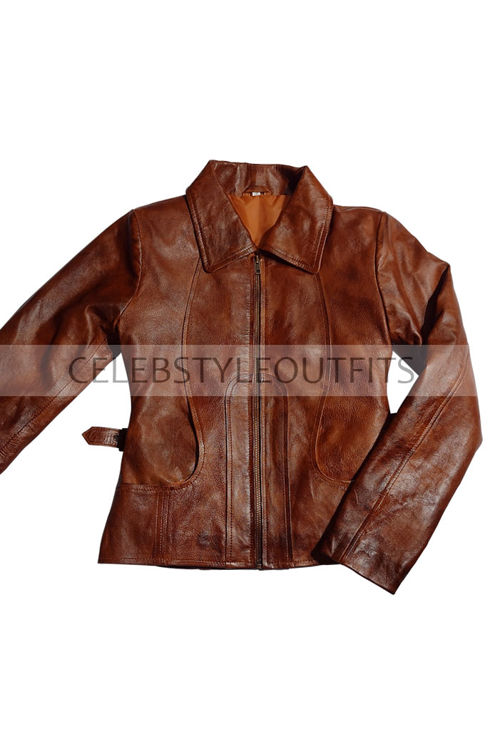 Jennifer Lopez Ricki Gigli Distressed Brown Leather Jacket jennifer-lopez-jacket