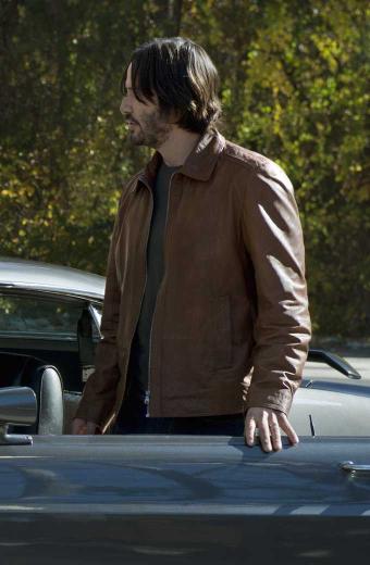Keanu Reeves John Wick Movie Bomber Brown Leather Jacket