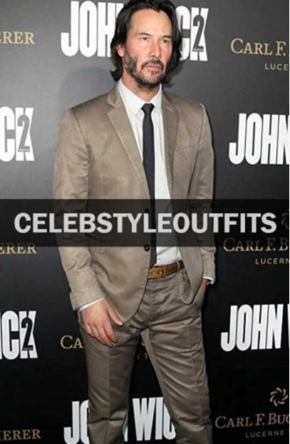 Keanu Reeves John Wick Chapter 2 Event Shiny Grey Suit Blazer john-wick-chapter-2-event-keanu-reeves-tuxedo