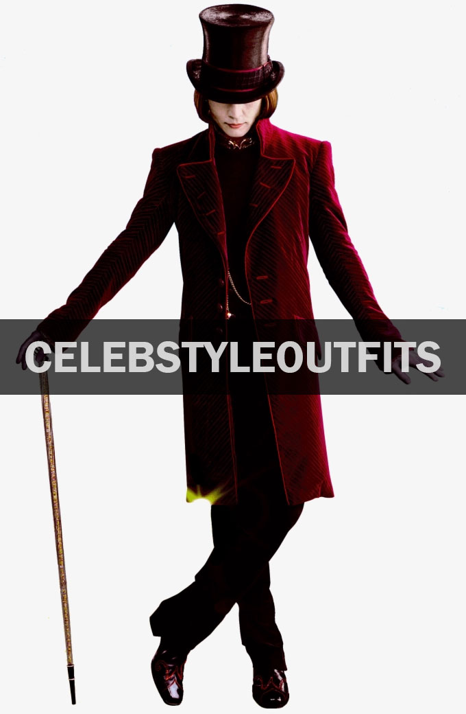 Charlie And The Chocolate Factory Johnny Depp Maroon Coat