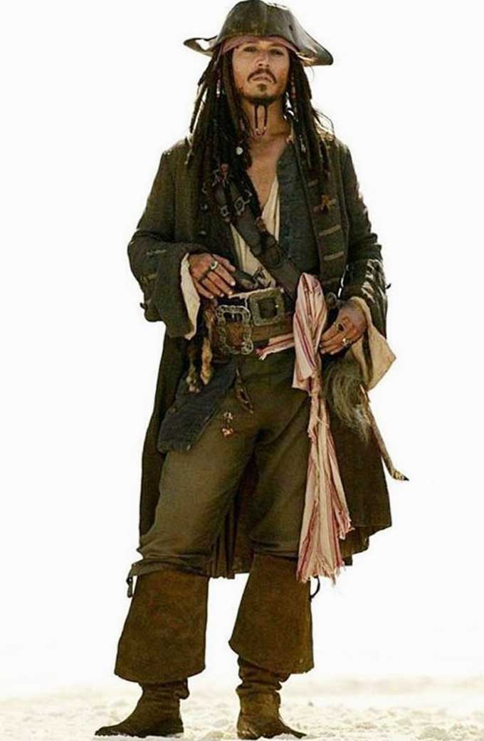 Pirates Of The Caribbean Johnny Depp Brown Wool Coat