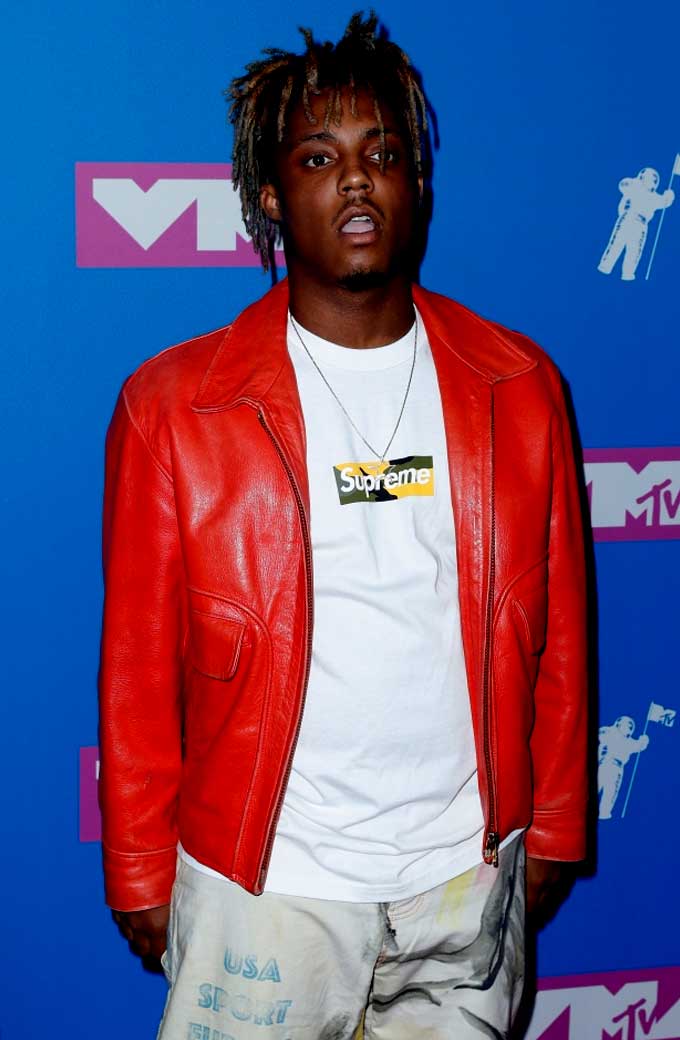 Juice WRLD MTV Video Music Awards Red Bomber Leather Jacket