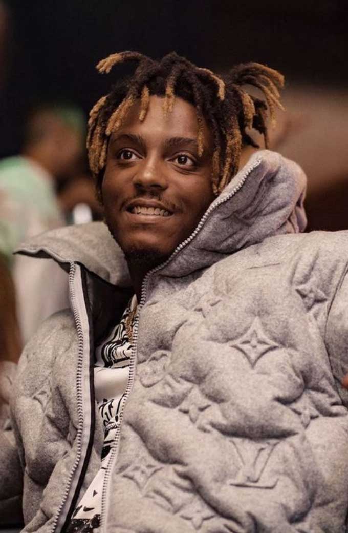 Juice WRLD Street Casual Mens Grey Wool Quilted Puffer Jacket