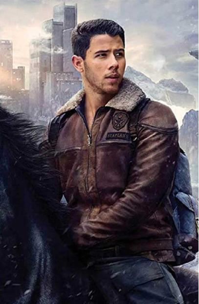 Seaplane McDonough Jumanji Nick Jonas Brown Shearling Jacket jumanji-the-next-level-nick-jonas-jacket