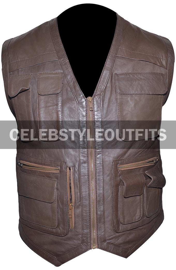 Owen Grady Jurassic World Chris Pratt Brown Leather Vest