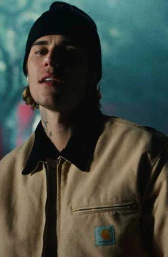 Casual Mens Justin Bieber Hold On Bomber Brown Cotton Jacket
