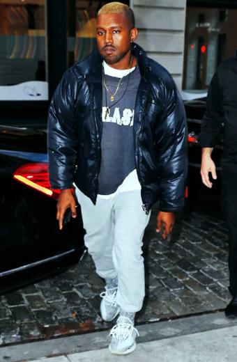 Mens Kanye Omari West Casual Bomber Black Satin Puffer Jacket