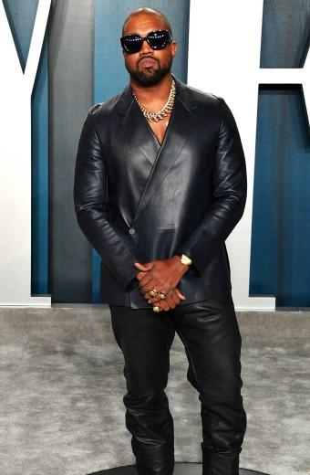 Casual Kanye Omari West Mens Black Leather Trench Blazer