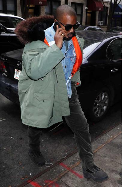 Casual Kanye Omari West Mens Green Parachute Fur Hooded Coat kanye-omari-west-casual-hooded-coat