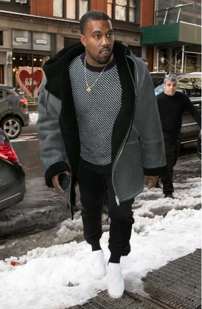 Mens Kanye Omari West Bomber Grey Leather Shearling Coat kanye-west-mens-jacket