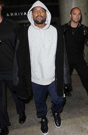 Kanye Omari West Mens Black Bomber Leather Shearling Jacket