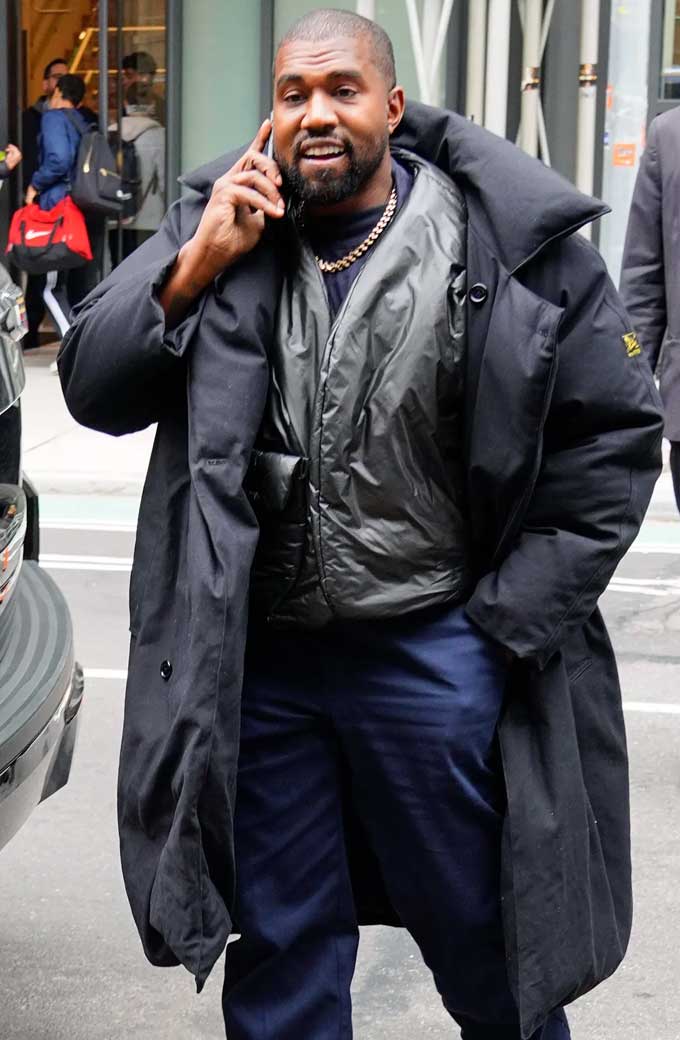 Kanye Omari West Casual Bomber Black Parachute Puffer Coat