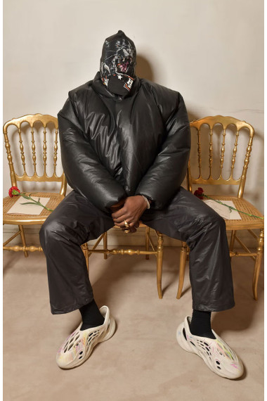 Kanye West Yeezy Gap Bomber Black Parachute Puffer Jacket