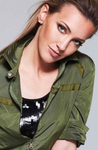 Katie Cassidy Casual Bomber Green Satin Street Style Jacket