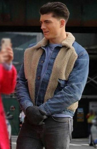 KO Kelly Zane Holtz Katy Keene Sherpa Blue Denim Jacket