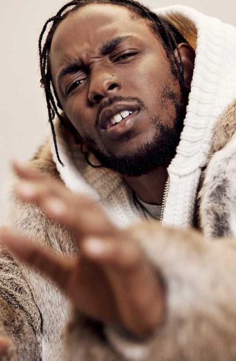Mens GQ Kendrick Lamar Casual Beige Fur Long Trench Coat