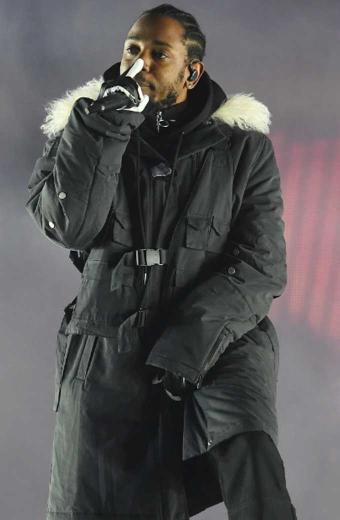 Kendrick Lamar NCAA Championship Black Long Fur Hooded Coat