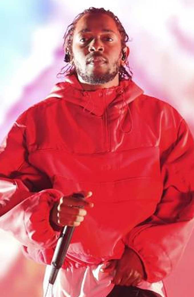 Kendrick Lamar NBA All Star Mens Bomber Red Pullover Hoodie