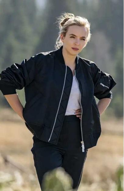 Killing Eve Villanelle Jodie Comer Bomber Black Satin Jacket killing-eve-s3-jodie-comer-jacket