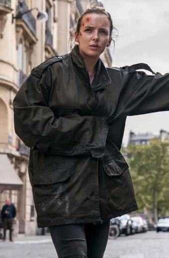Killing Eve TV Show Jodie Comer Villanelle Black Cotton Jacket