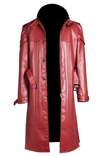 King Of Fighters Iori Yagami Belted Red Cosplay Leather Coat
