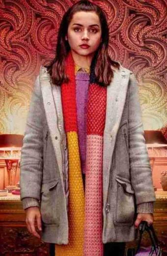 Knives Out Ana De Armas Marta Cabrera Bomber Grey Wool Coat