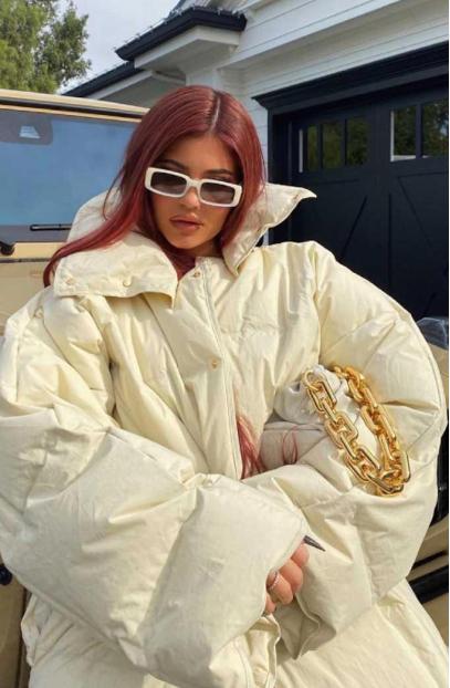 Kylie Jenner White Bomber Parachute Puffer Quilted Jacket kylie-jenner-bomber-jacket