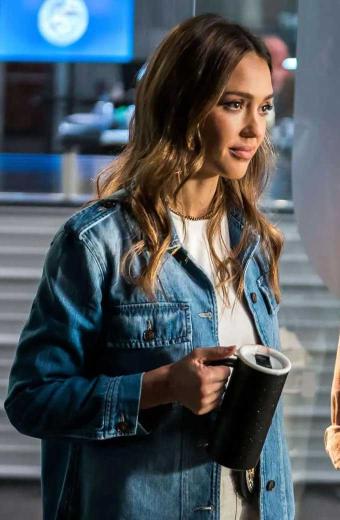 Jessica Alba Nancy McKenna LAs Finest Blue Denim Jacket