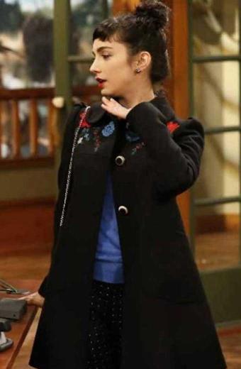 Mandy Baxter Last Man Standing Molly Ephraim Black Wool Coat