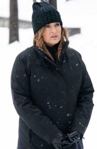 Mariska Hargitay Law And Order Olivia Benson Black Cotton Coat