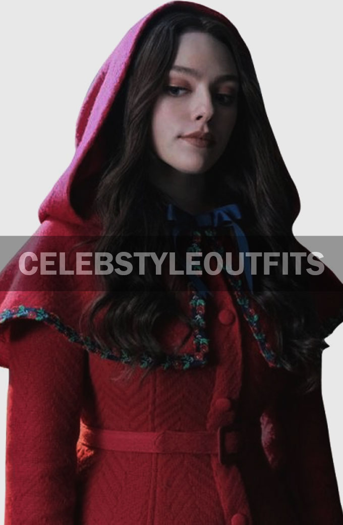 Legacies S2 Hope Mikaelson Red Wool-Blend Hooded Coat