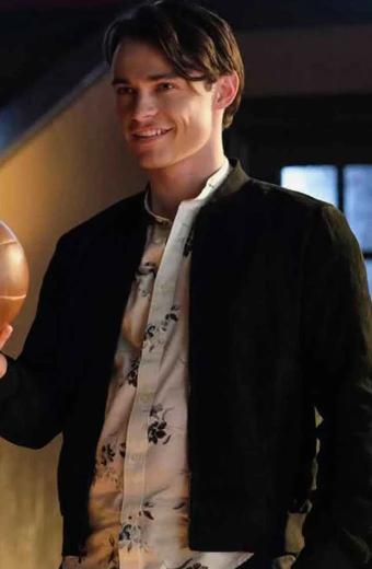 Thomas Doherty Sebastian Legacies Bomber Black Cotton Jacket