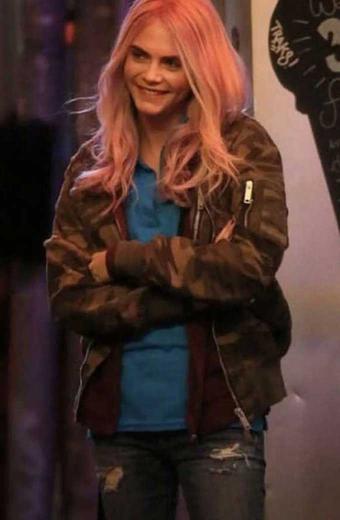 Isabelle Cara Delevingne Life In A Year Camo Bomber Jacket