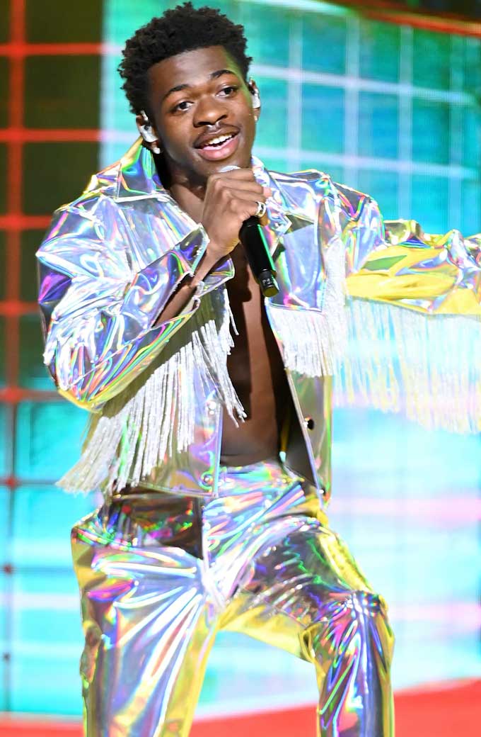American Rapper Lil Nas Premiere Silver Jacket