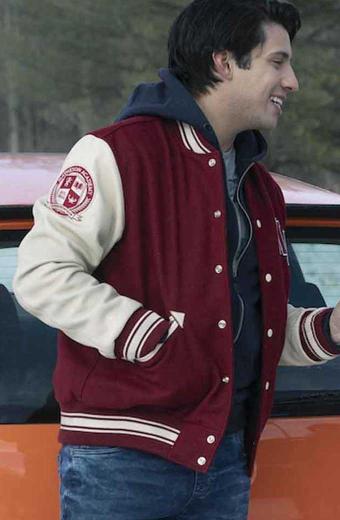 Locke And Key Kevin Alves Javi Bomber Red Wool Varsity Jacket