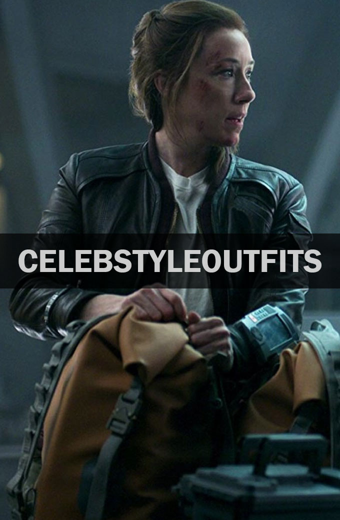 Maureen Lost in Space Molly Parker Black Leather Jacket